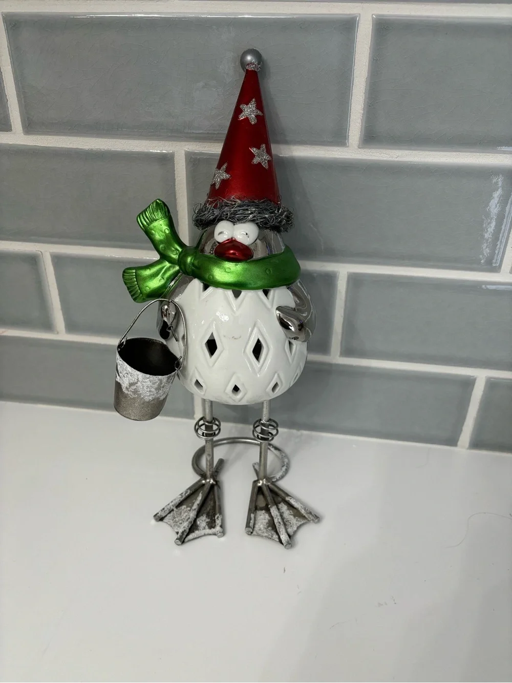Pier One holiday bird candle holder